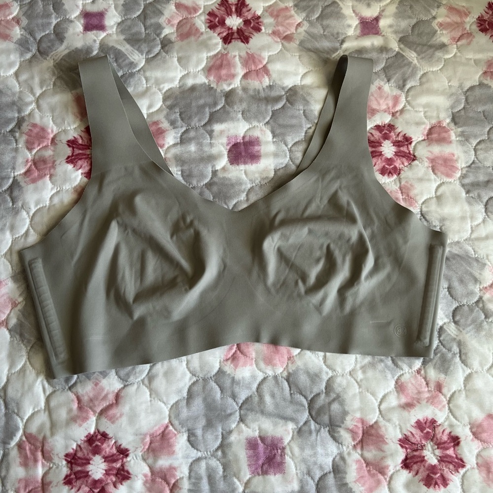 Honeylove SoftForm Bra Seamless Light Gray Large Unlined Wire Free Wide Straps